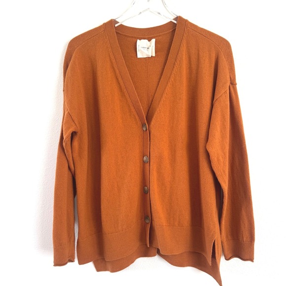 Lucky Brand Sweaters - Lucky Brand Women's Cloud Soft Relaxed V-Neck Cardigan Sweater - Burnt Orange